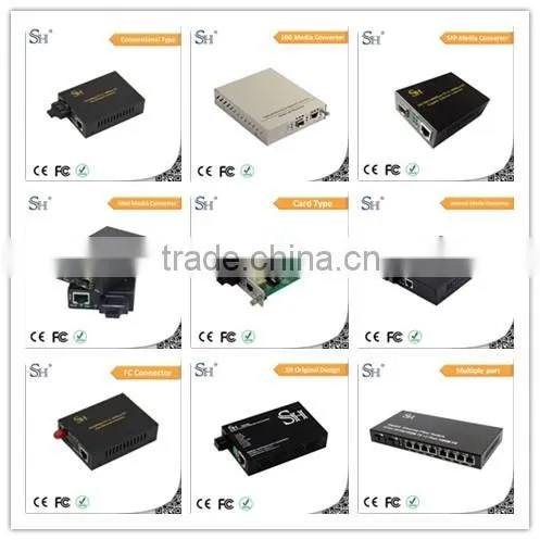 Highly efficient 10/100M optical switch 1 fiber optic port to 4 UTP port converter