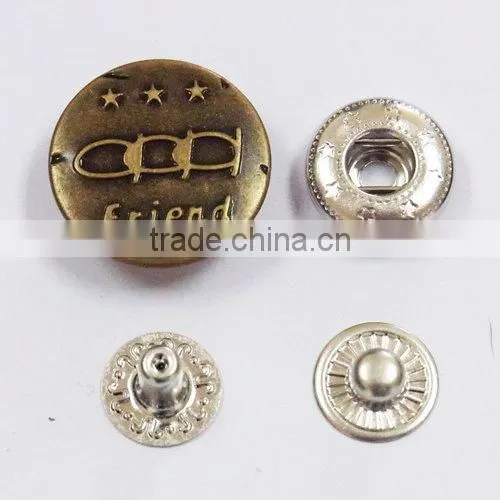 Metal fasteners for clothes