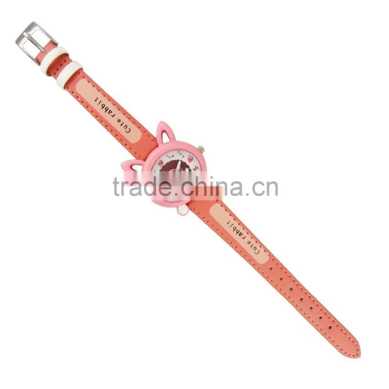 Cute stylish cat face girls watch custom pattern children watch