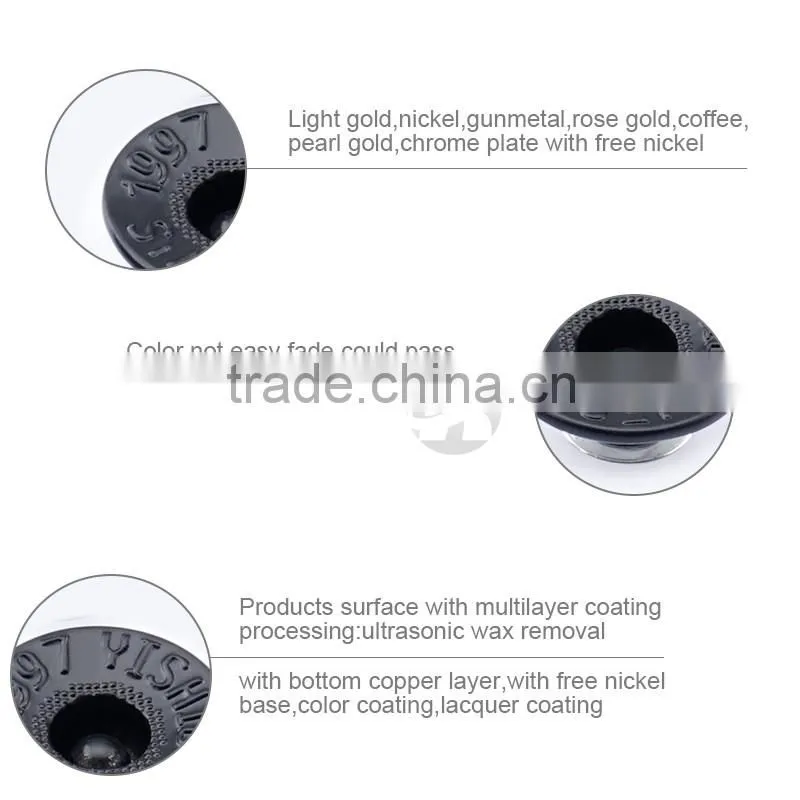 Custom Made Embossed Metal Shank Brass Black Button With Logo
