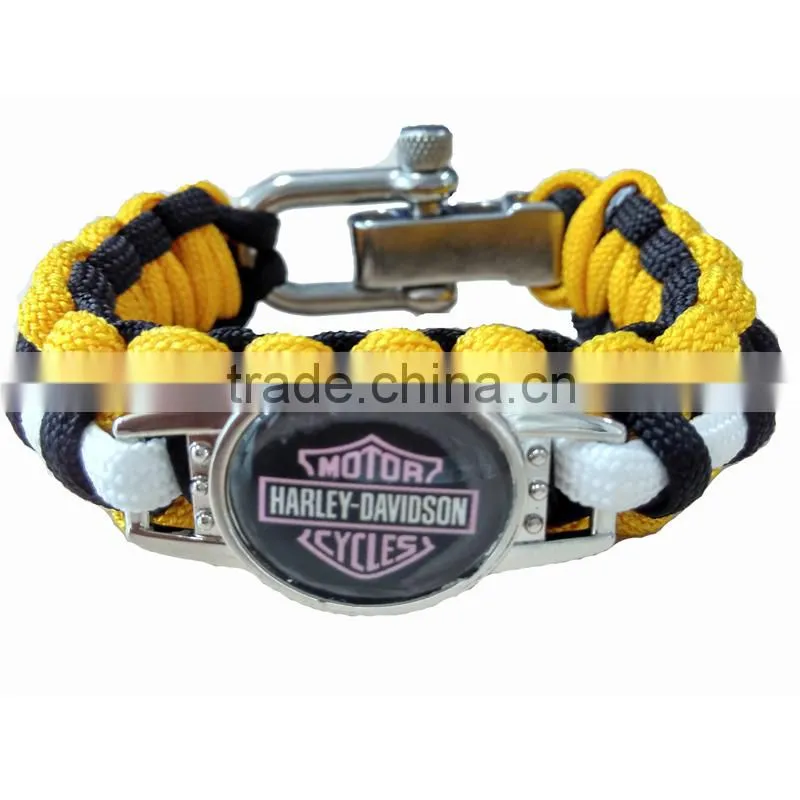 2015 paracord bracelet with fire starter for outdoor camping