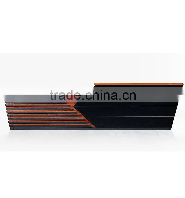 narrow granit top office table high gloss reception desk