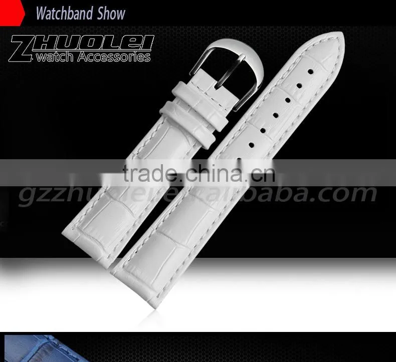 Cheap 12|14|16|18|20mm high quality cowhide leather Watch strap wholesale 3PCS