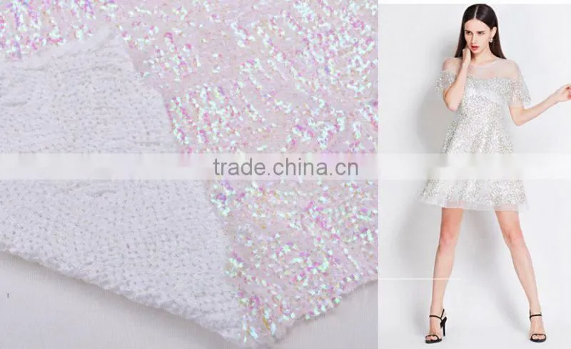 Fantastic Bright Sequin lace polyester material type embroidery lace fabric