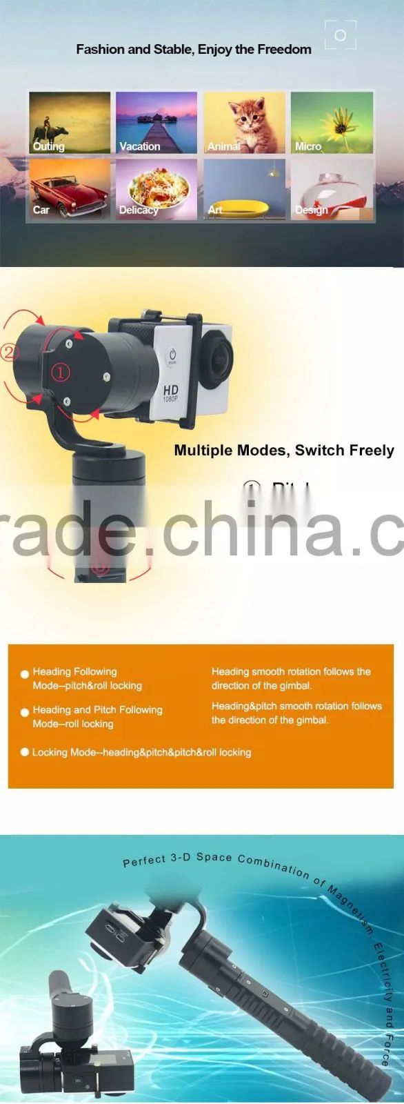 AFI hot selling 3-axle handheld brushless gimbal VS-3SG