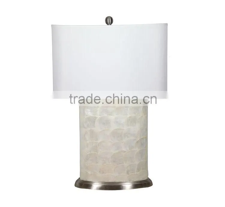 Modern seashell table lamp with metal base