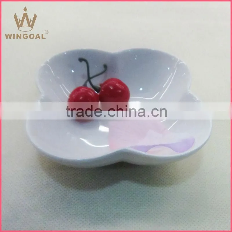 Wingaol new design porcelain chip and dip snack plate