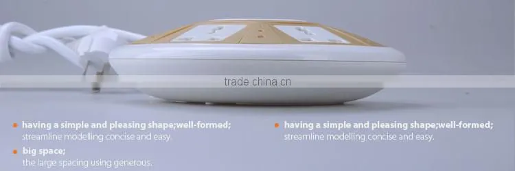 Round white body CE 5 ways universal Extension Socket