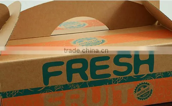 Take away 5-ply fruits corrugated packing carton handle box