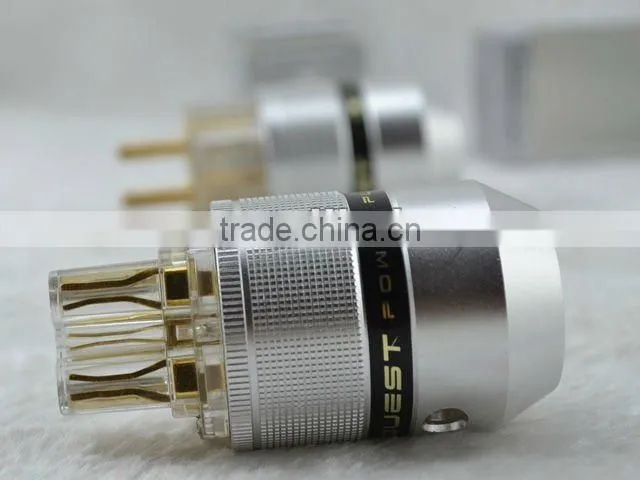 Sonar Quest Aluminum metal + 24K Gold Plated EUR Power Plug & IEC Connector
