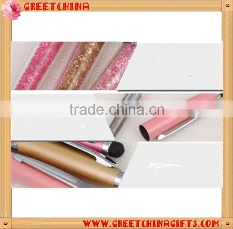 Crystal metal ball point pen and touch pen