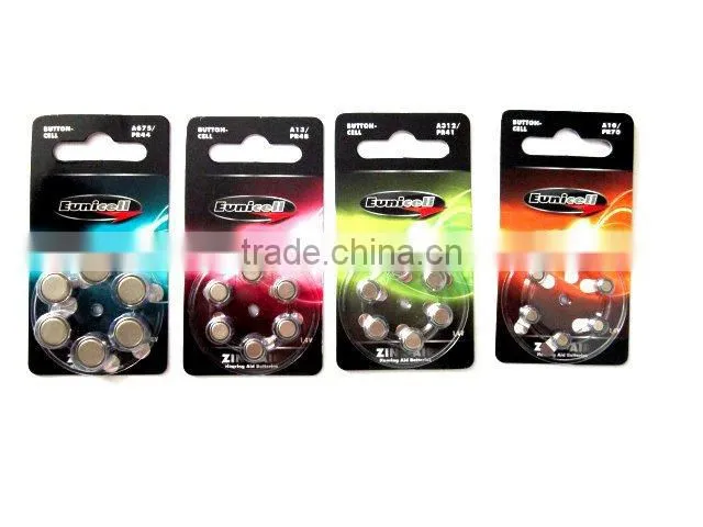 1.4v Zinc Air Batteries - A10, A13, A312, and A675