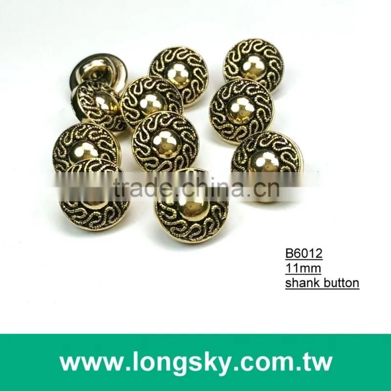 (#B6022/11mm) gold with black metallic sun pattern plastic buttons for stylish shirts from Taiwan