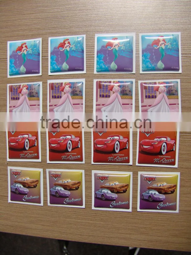 2015 cheap high quality kids cute puffy sticker,3D Cartoon Puffy Sticker