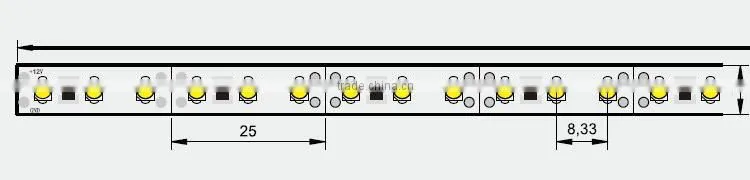 9.6W/M DC12V SMD3528 IP20 120LED/M 720LM/M Flexible Led Strip light
