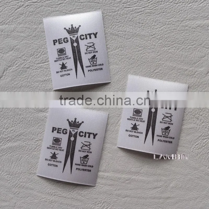 China label factory manufature printing main label for vest suit