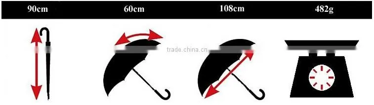 high quality fashional design full heat transfer printing straight rain umbrella