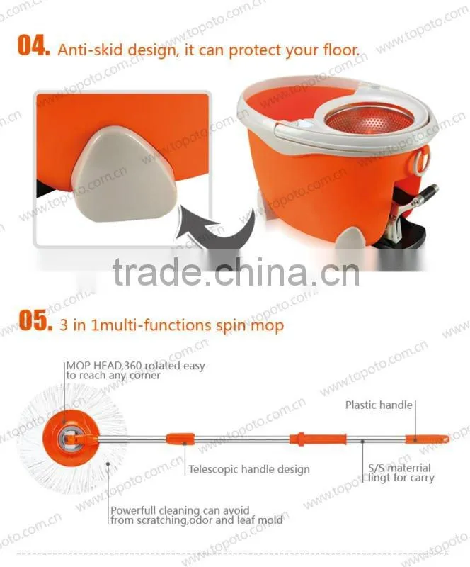 tv shopping spin mop s/s bucket pedal design-TOPOTO F2
