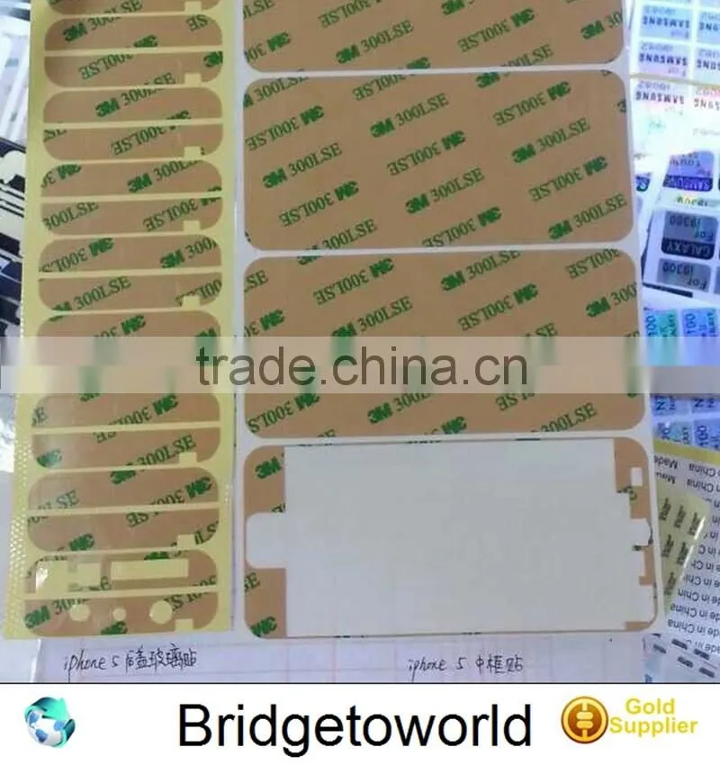 2 in 1 3M Sticker for Glass Top and Bottom for iPhone 5 5S 4 4S Back Cover Laminating