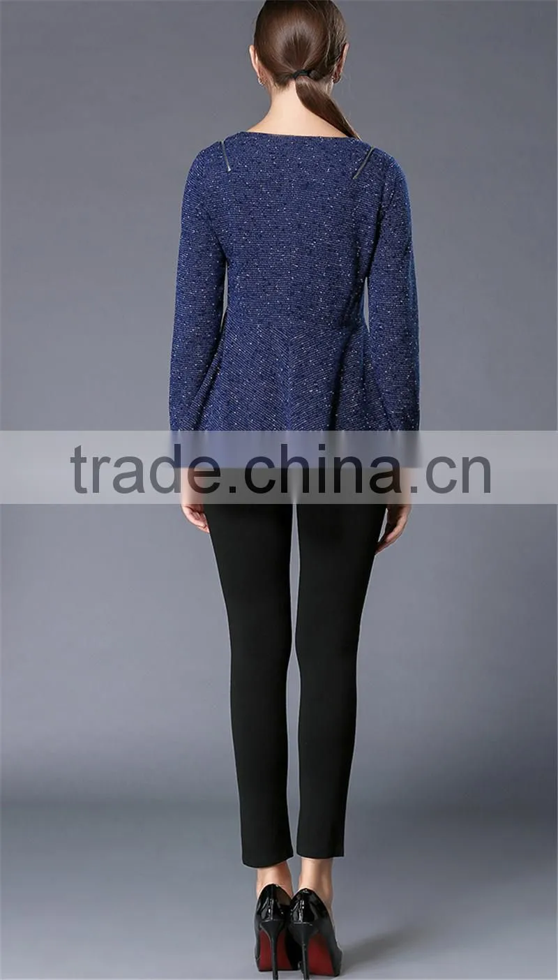 A-line Plus Size XXXL Fashion Cutting Blouse Design for Fat Women Tops