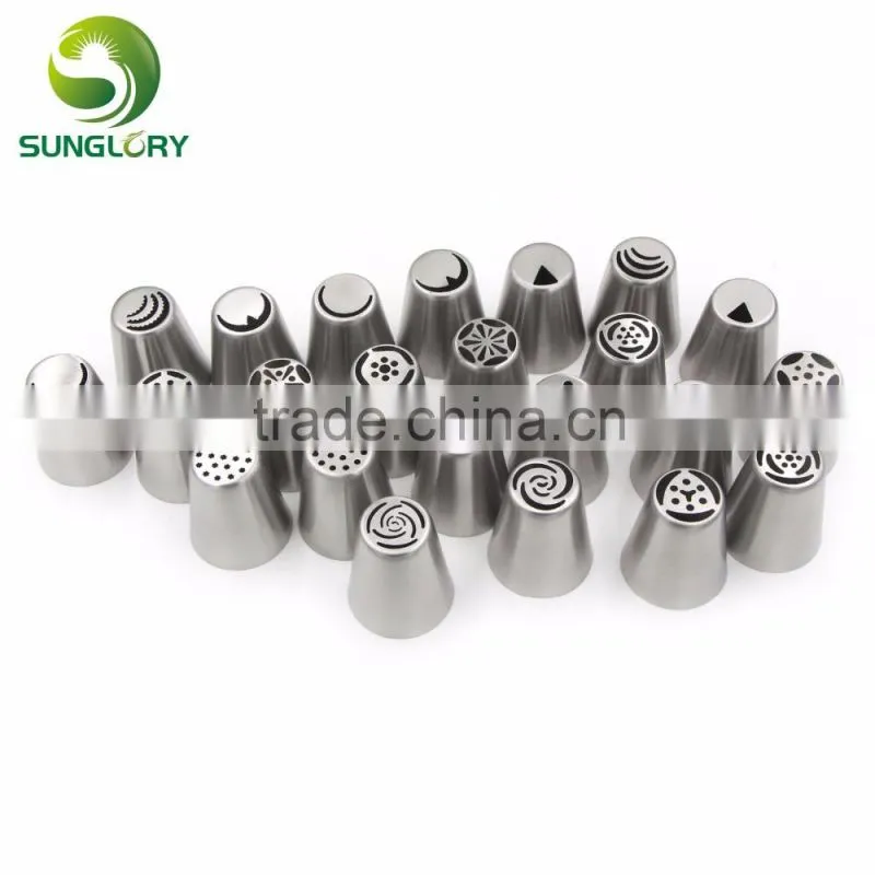 Hot selling stainless steel russian tulip nozzles flower icing piping tips pastry tubes set