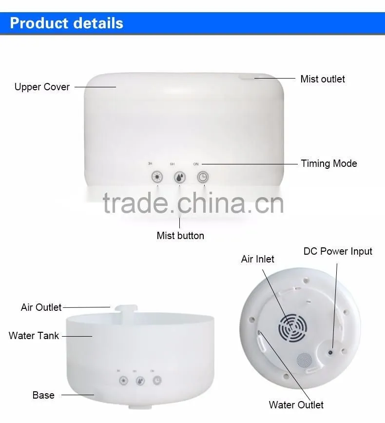 factory price wholesale large capacity 1000ml essential oil diffuser 7 color changing ultrasonic aroma diffuser