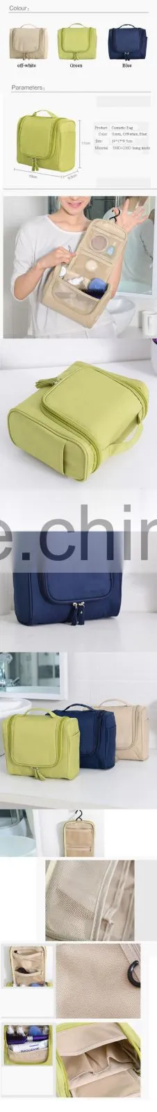 2015 Fashion Cosmetic Bag Traveling Collection Handbag with Hook