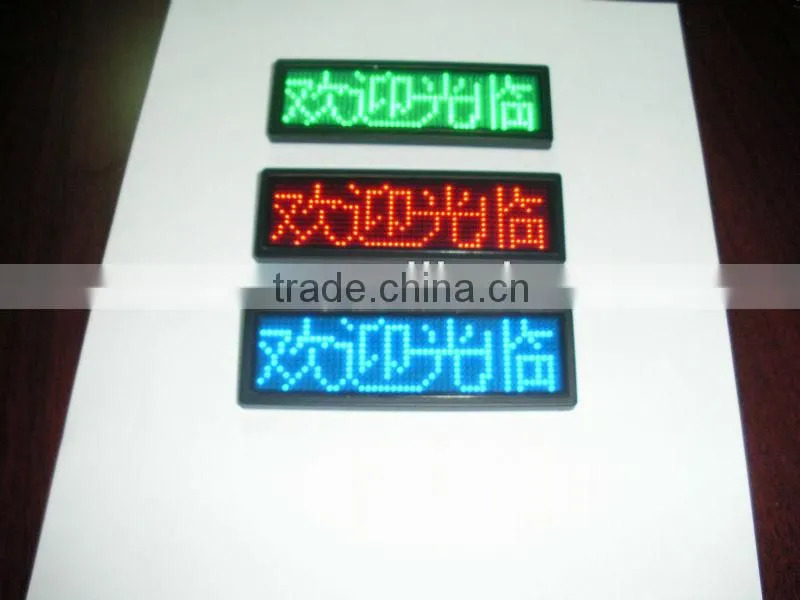CE&RoHS approved LED Badges 48x12 pixel rechargeable led name tag