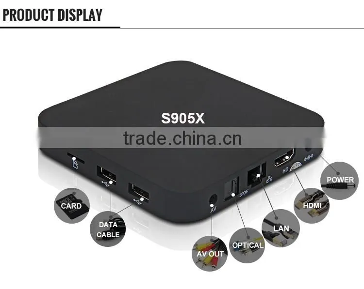 2016 newest Amlogic S905X 2g 8g Android 6.0 Marshmallow full hd 4k android tv box