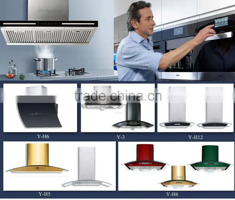 Made in china hot selling auto open 5 speed Range Hood, Cooker Hood