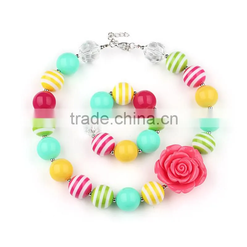 2016 bear pendants latest design beads necklace set