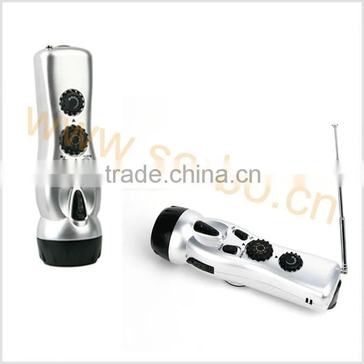 Emergency Dynamo Power AM/FM Radio /Hand Crank LED Flashlight/Cell Phone Charger