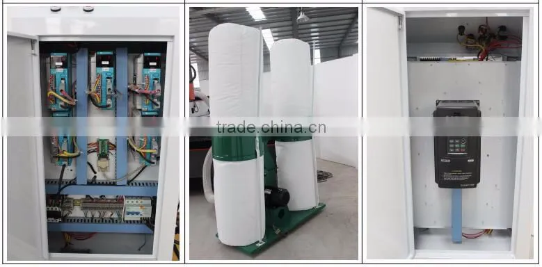 5.5kw cnc router big powerful wood carving cnc router machine with dust collector 1325