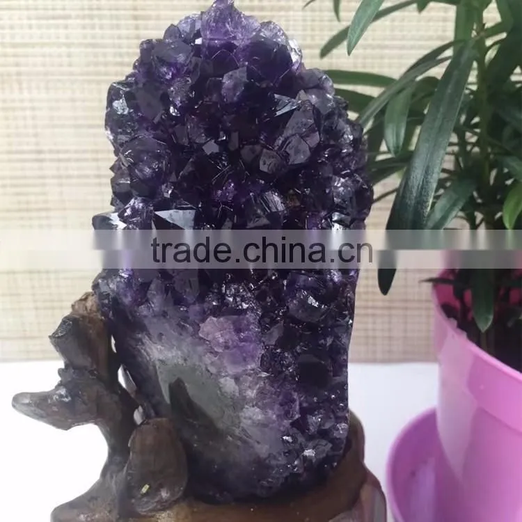 Essential Natural Shape Amethyst Geode Uruguay Crystal Cluster Ornaments