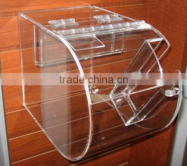 Top quality useful 3-case acrylic candy box with a lid