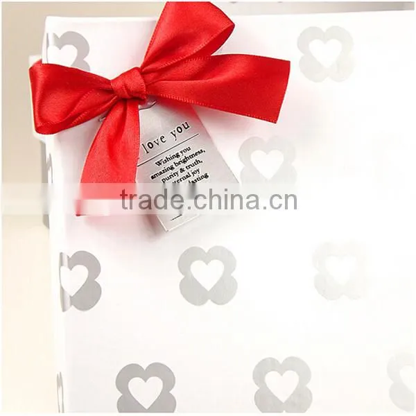 Silver Heart With Red Bow 3pcs Set Gift Box