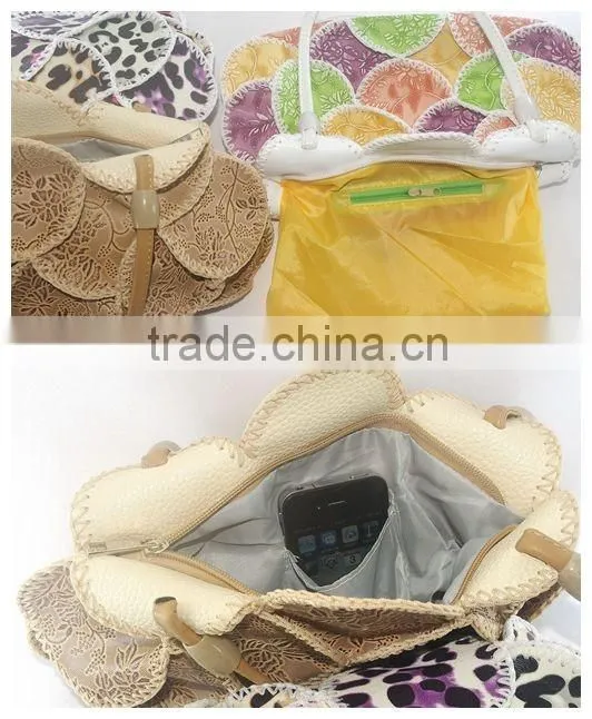 china leather handbag factory lady crochet design totally handmade
