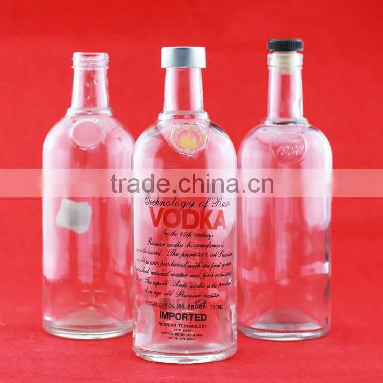 750ml frosted spirit bottle manufacturer matte white vodka glass bottle custom rum bottle