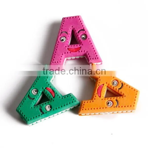 Mini cute letters rubber eraser 3 layer A/B/C;3d letter eraser