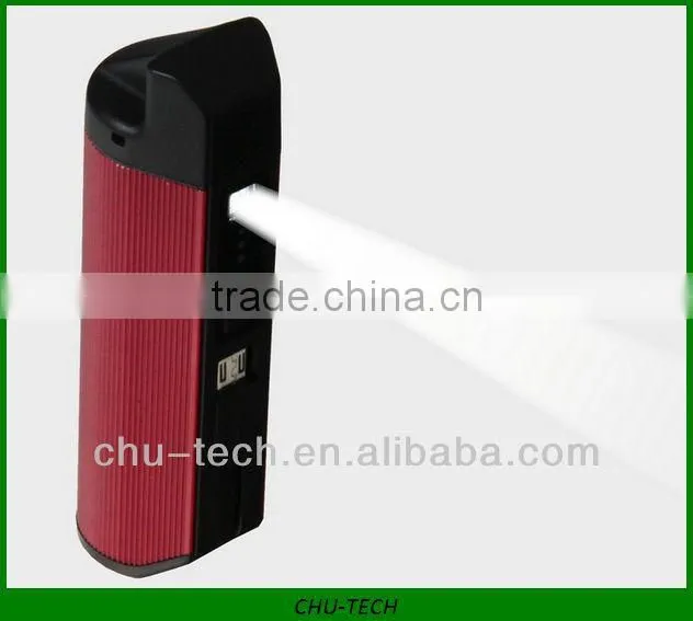 4 in 1 portable power bank 2200 mah + flashlight+ card reader + built-in usb cable