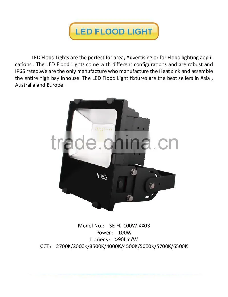 Outdoor IP65 Waterproof SAA TUV listed LED Flood Light