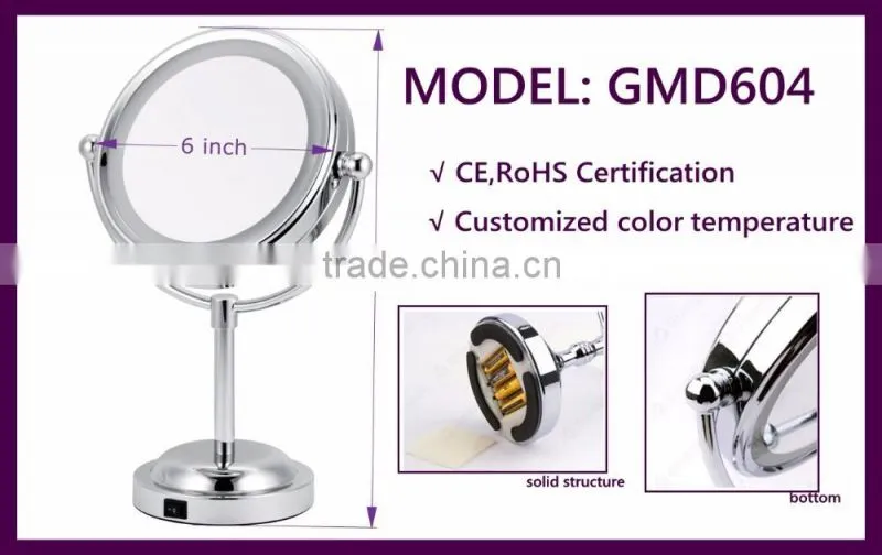 led small metal craft cosmetic vanity mirror