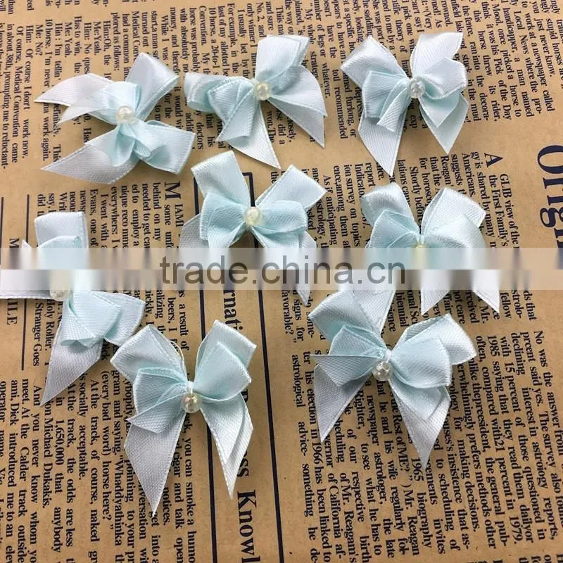 Wholesale customized satin ribbon bowknots ribbon bow with ribbon flower