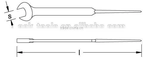 non-sparking beryllium copper open end construction wrench with pin