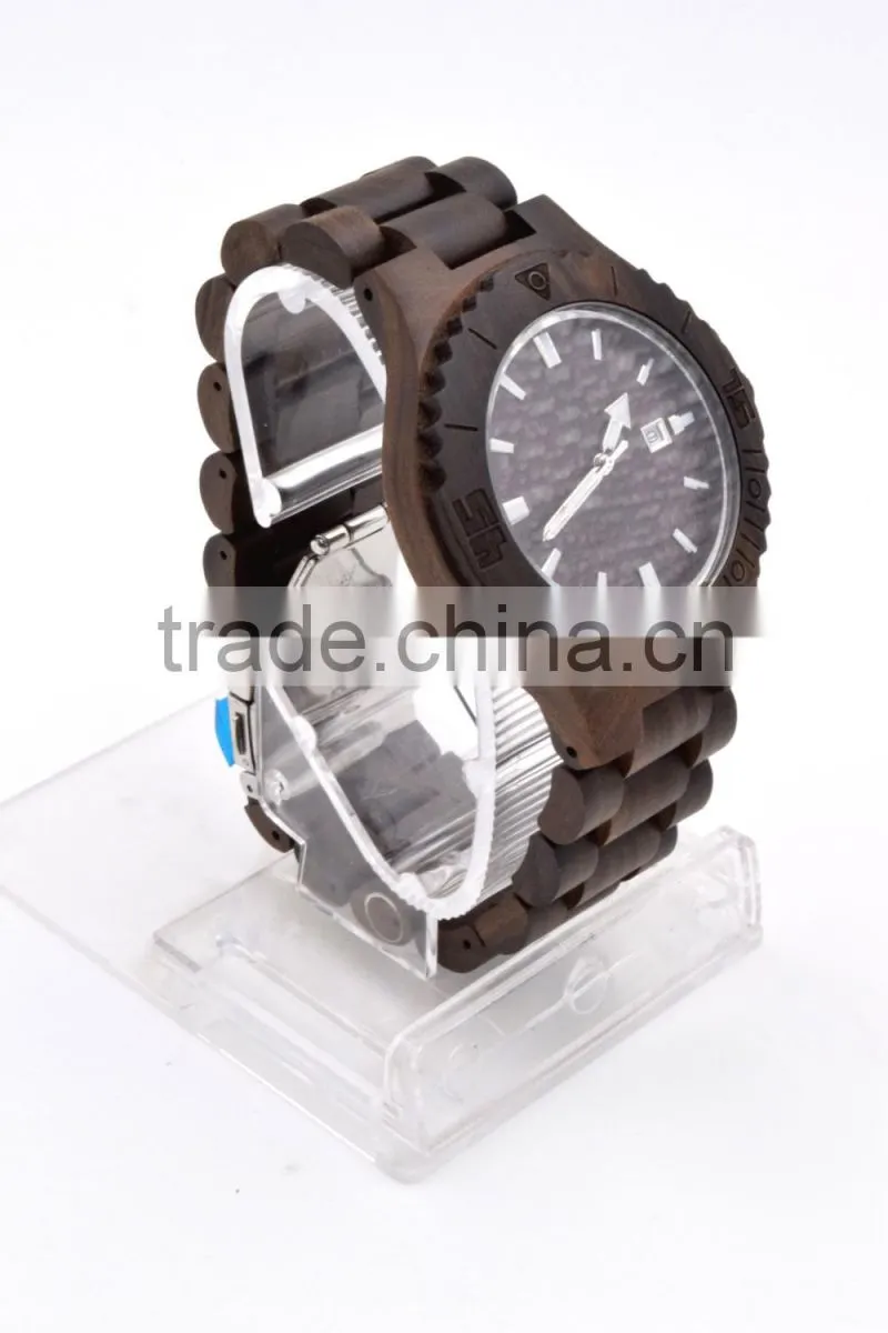 Hot selling japan movement quartz wood watch
