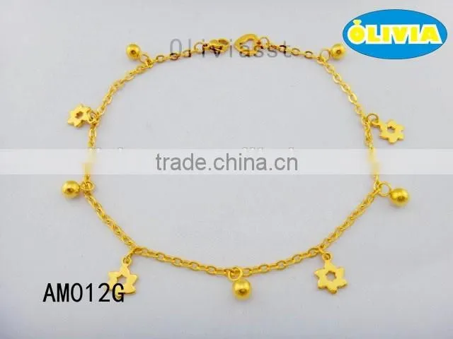 Olivia Jewelry New Styles 18k Gold Plating Stainless Steel butterfly anklet jewelry