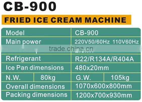 double flat round pan ice-cream fryer with double cooling system