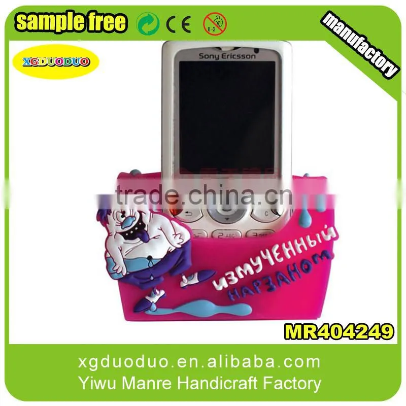 cute kitty carton 3d soft pvc multiple mobile phone holder