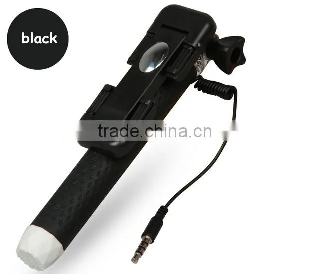 3.5MM Audio Cable Take Pole Selfie Stick - Self-portrait Monopod with cell phone clamp - Extendable Selfie Stick Monopad