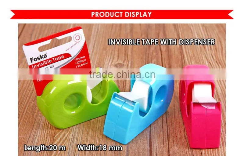 Plastic Invisible Stationery Adhesive Tape With Dispenser.